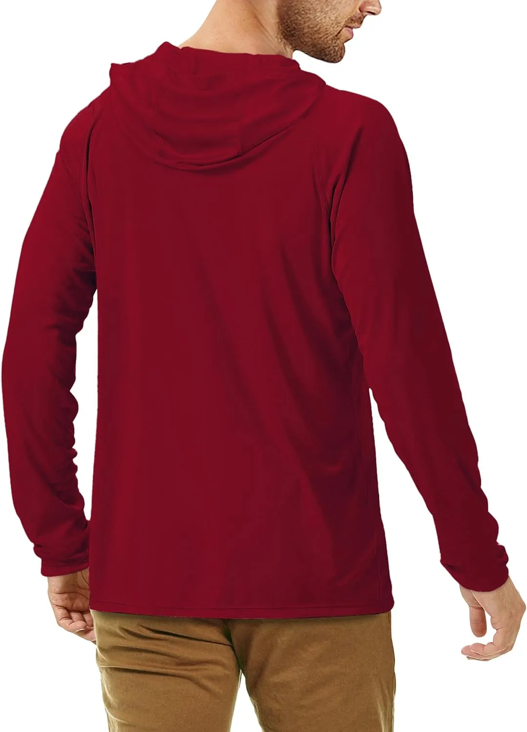 Roadbox UPF 50  Fishing Shirts for Men, Long Sleeve UV Sun Protection Hoodie, Outdoor Hiking Running Swimming Rash Guard