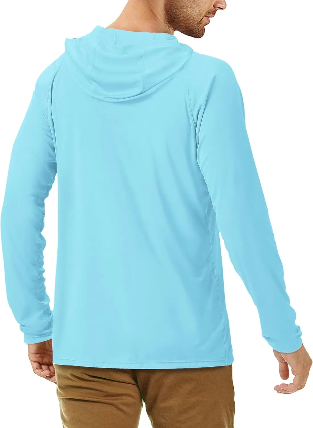 Roadbox UPF 50  Fishing Shirts for Men, Long Sleeve UV Sun Protection Hoodie, Outdoor Hiking Running Swimming Rash Guard