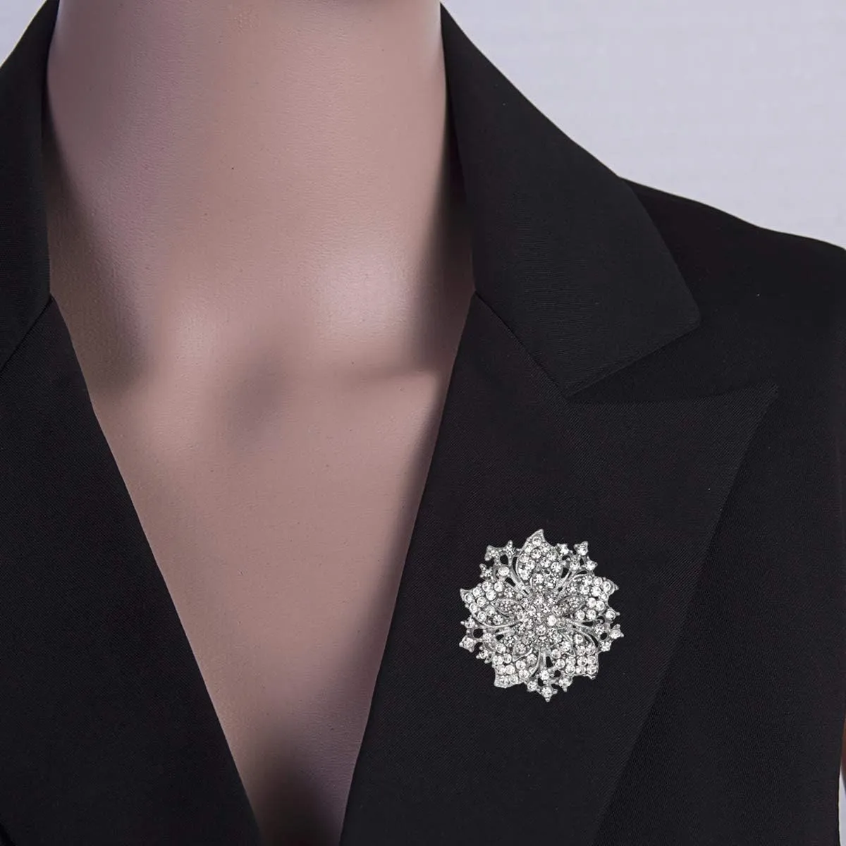 seven wolves All-Match Accessories Brooches Wedding Bridal Big Crystal Rhinestone Bouquet Brooch Pin for Women