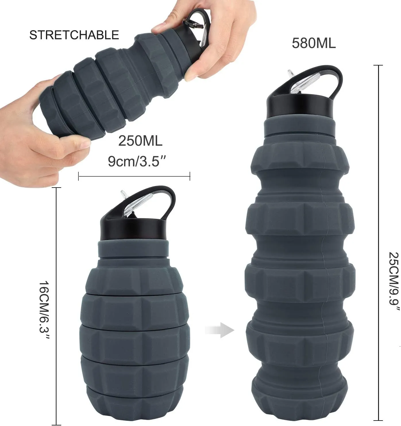 Silicone Grenade Collapsible Bottle