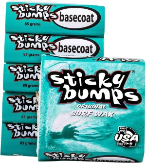 Sticky Bumps Basecoat Original - 6 Pack | Long-Lasting Surfboard Wax | Great Bump Building for Surfing | Non-Toxic, Nature-Safe | for Surfboard surf Wax All Water temperatures.
