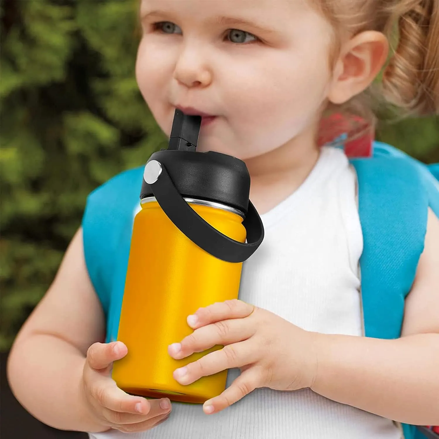 Straw Lid for Hydro Flask, Lids with Straw Compatible with Hydro Flask Wide Mouth 12/18/20/32/40 oz Water Bottles, Leak-Proof Drinking Cap with Replacement Straw, Durable Sport Bottle Lid Accessories
