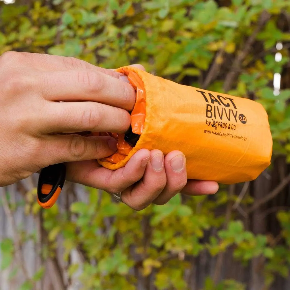 Survival Frog Tact Bivvy 2.0 Emergency Sleeping Bag w/Stuff Sack, Carabiner, Survival Whistle, ParaTinder -