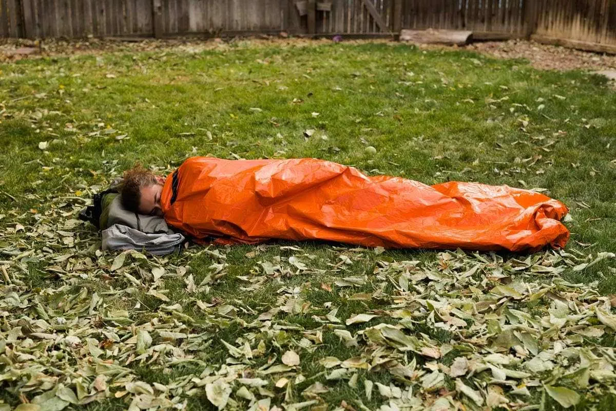 Survival Frog Tact Bivvy 2.0 Emergency Sleeping Bag w/Stuff Sack, Carabiner, Survival Whistle, ParaTinder -
