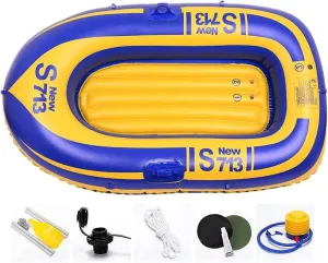Thickening PVC Inflatable Boat Raft, River Lake Double Inflatable Boat, Single Fishing Rowing, for OutdoorDriving Water Sports 183x90cm