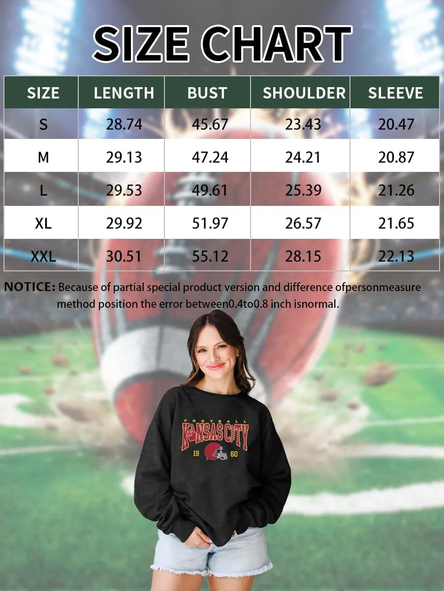 UNIQUEONE Game Day Sweatshirt Women Football Sweatshirts Football Mom Hoodie Touchdown Shirt Casual Crewneck Pullover