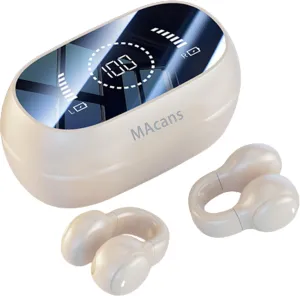 Wireless Earbuds Open Ear Clip Headphones Air Conduction Earphones Sport Bluetooth 5.3 (Yellow)