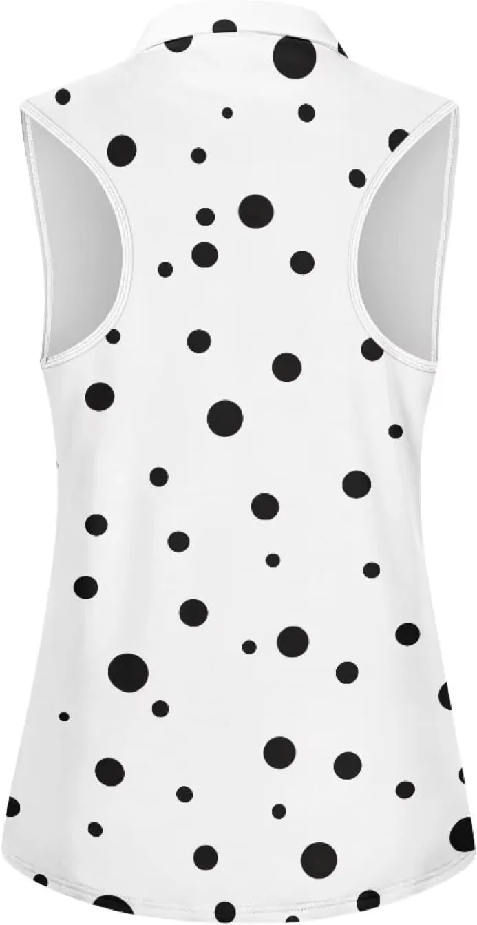 Women's Sleeveless Golf Shirts Quick Dry Summer Slim Athletic Tennis T Shirt Zip Up Lightweight Workout Tank Tops