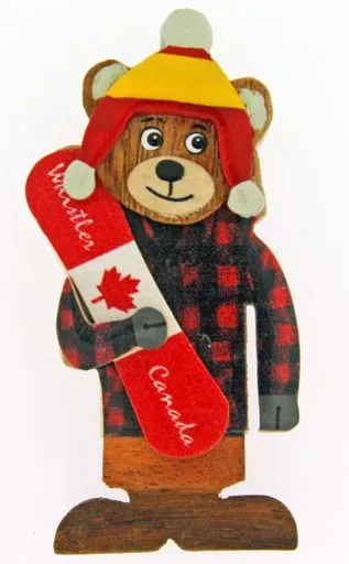 Wooden Canadian Magnet