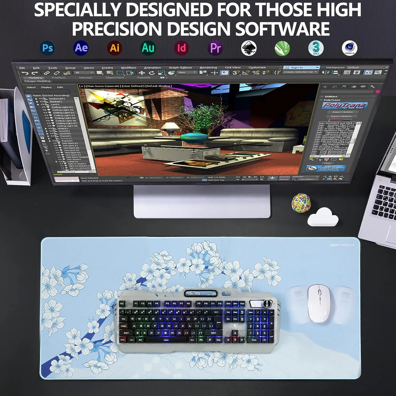 X-Raypad Aqua Control 2 Gaming Mouse Pad, Ultra-High Precision Mouse Pad with Perfect Speed and Control Capability, Consistent X and Y Glide, Designed for Fps Players with Low DPI Requirements