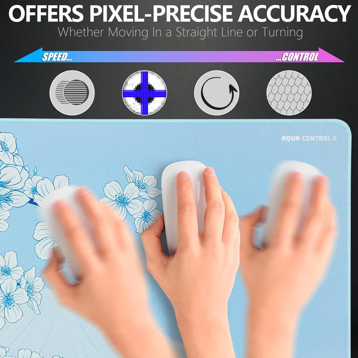 X-Raypad Aqua Control 2 Gaming Mouse Pad, Ultra-High Precision Mouse Pad with Perfect Speed and Control Capability, Consistent X and Y Glide, Designed for Fps Players with Low DPI Requirements