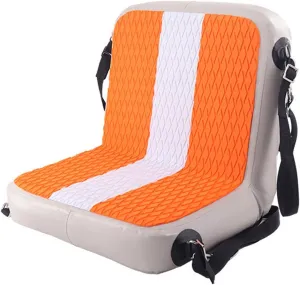 Yiju Inflatable Kayak Seat, Stand up Paddle Board Seat, Backrest Support, Canoe Backrest Seat, Orange Stripes