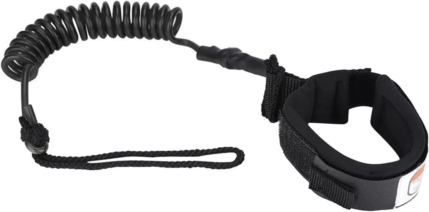 Ymiko Paddle Board Accessories, Leash Premium Stand Up Paddle Board Leg Rope Surf Leash Stand Up 5mm Coiled Spring Leg Foot Rope Snowboard Surfing Paddleboard