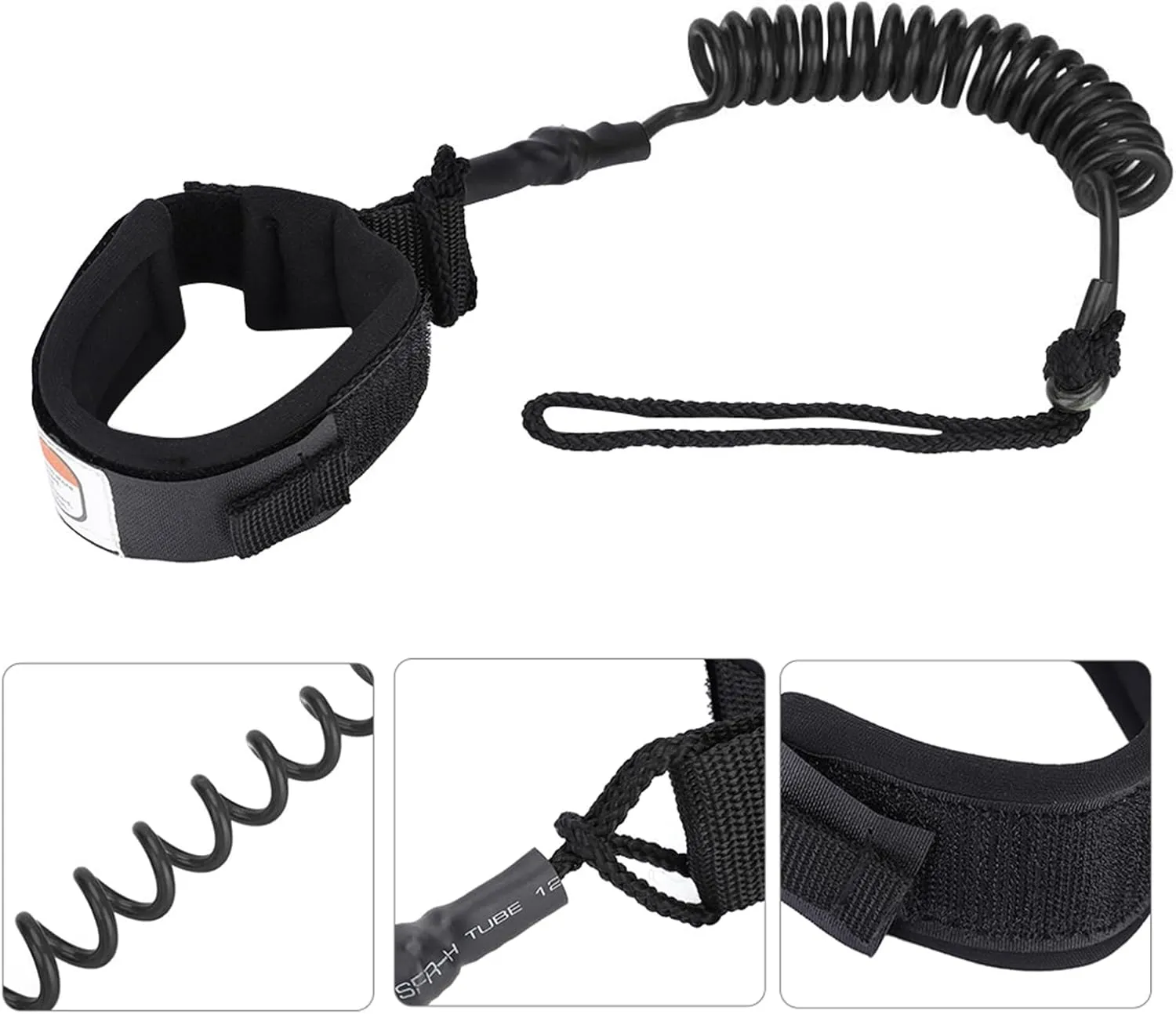 Ymiko Paddle Board Accessories, Leash Premium Stand Up Paddle Board Leg Rope Surf Leash Stand Up 5mm Coiled Spring Leg Foot Rope Snowboard Surfing Paddleboard